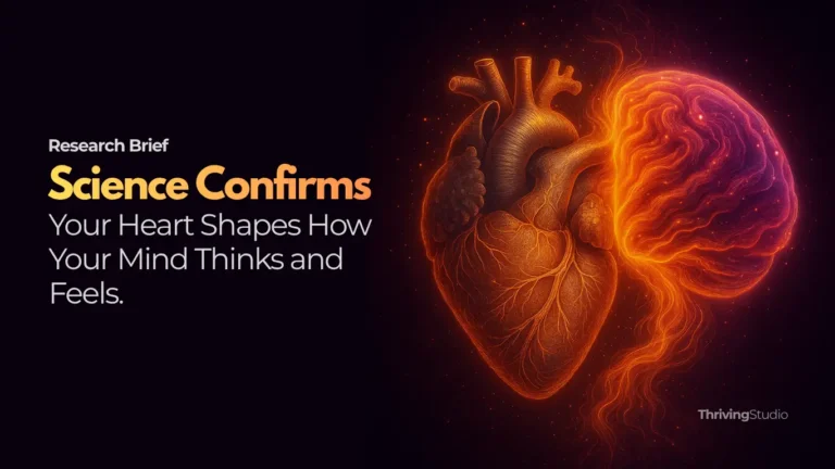 Digital illustration showing a glowing human heart connected to a brain with radiant energy, symbolizing the heart–brain connection.